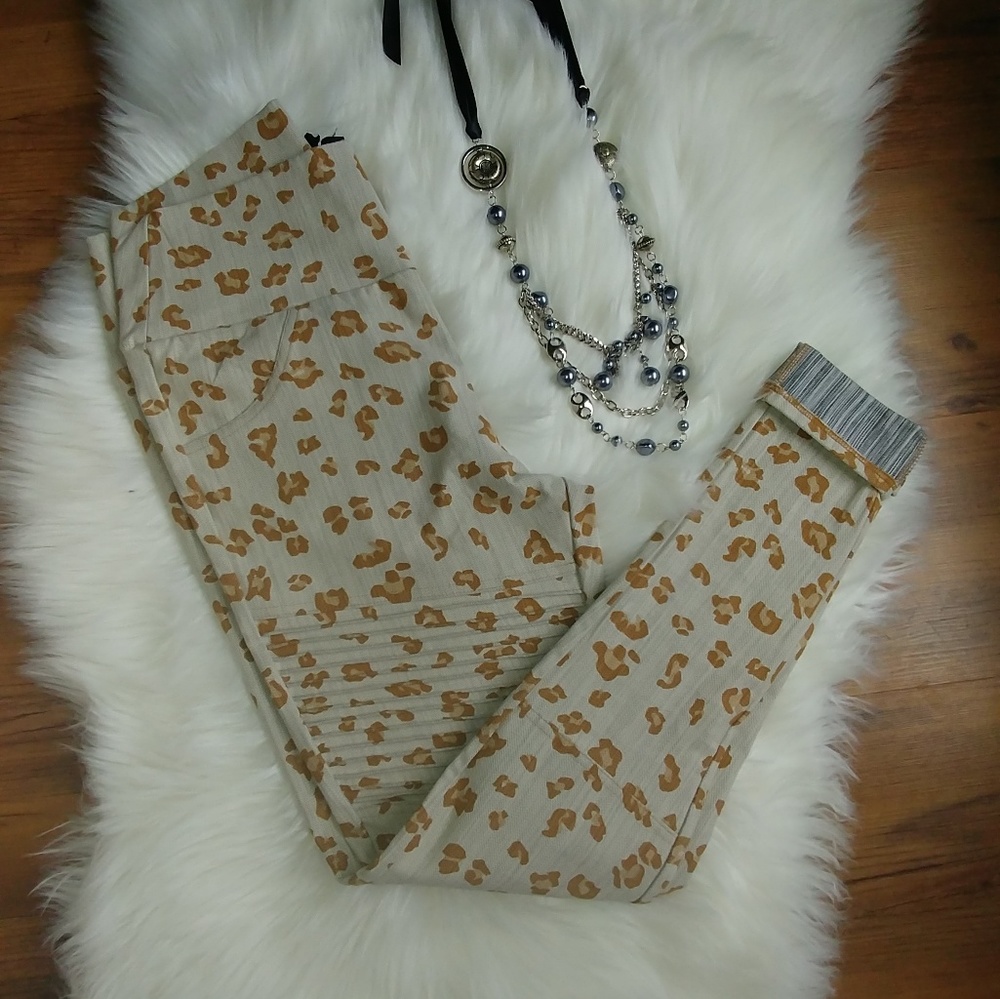 Agnes & Dora Moto jeggings animal print